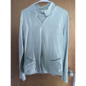 RBX Women's Zippered Light Green Thumb Holes Workout Jacket Size Large